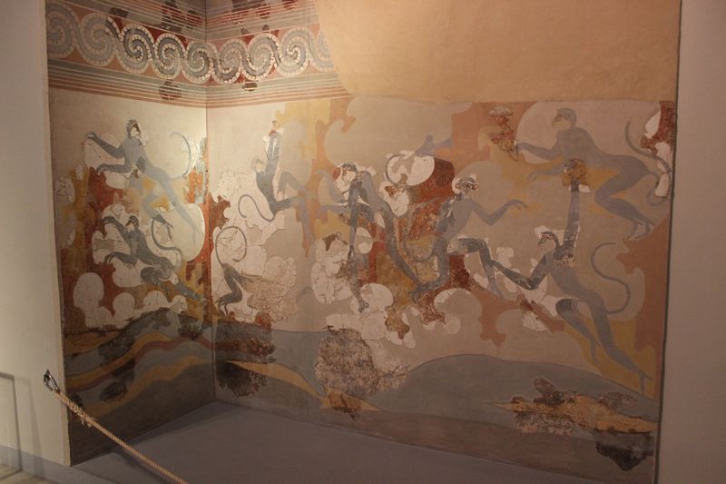 Голубые обезьяны, Акротири (Ακρωτήρι). Музей Фиры, Санторини